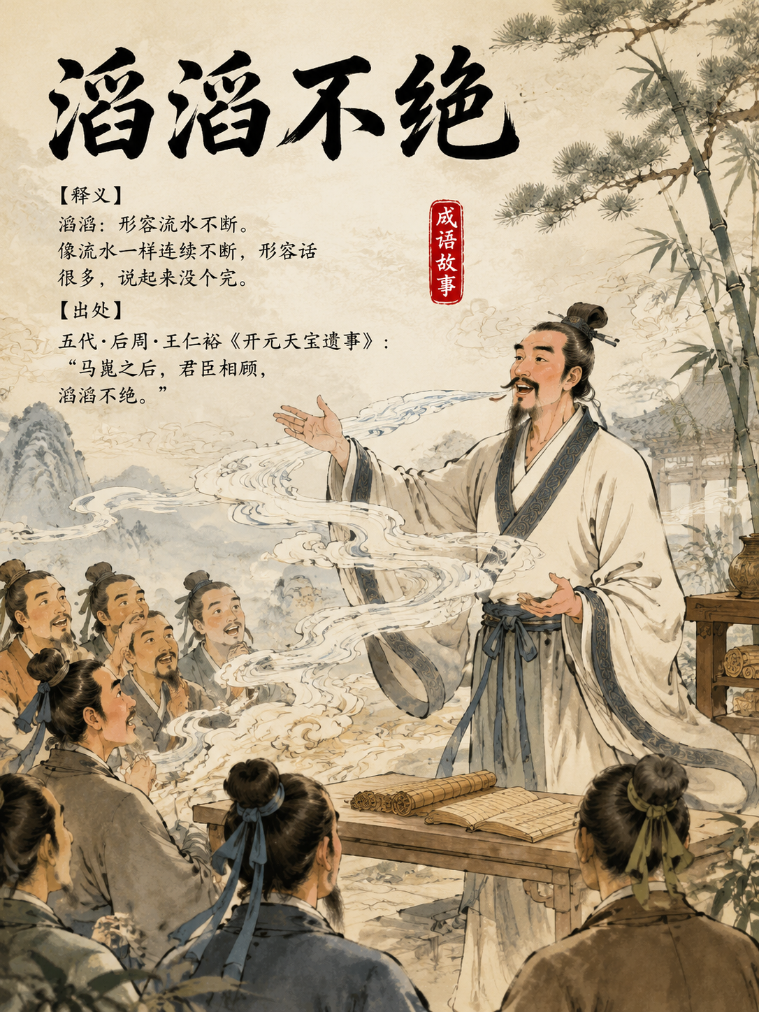 滔滔不绝