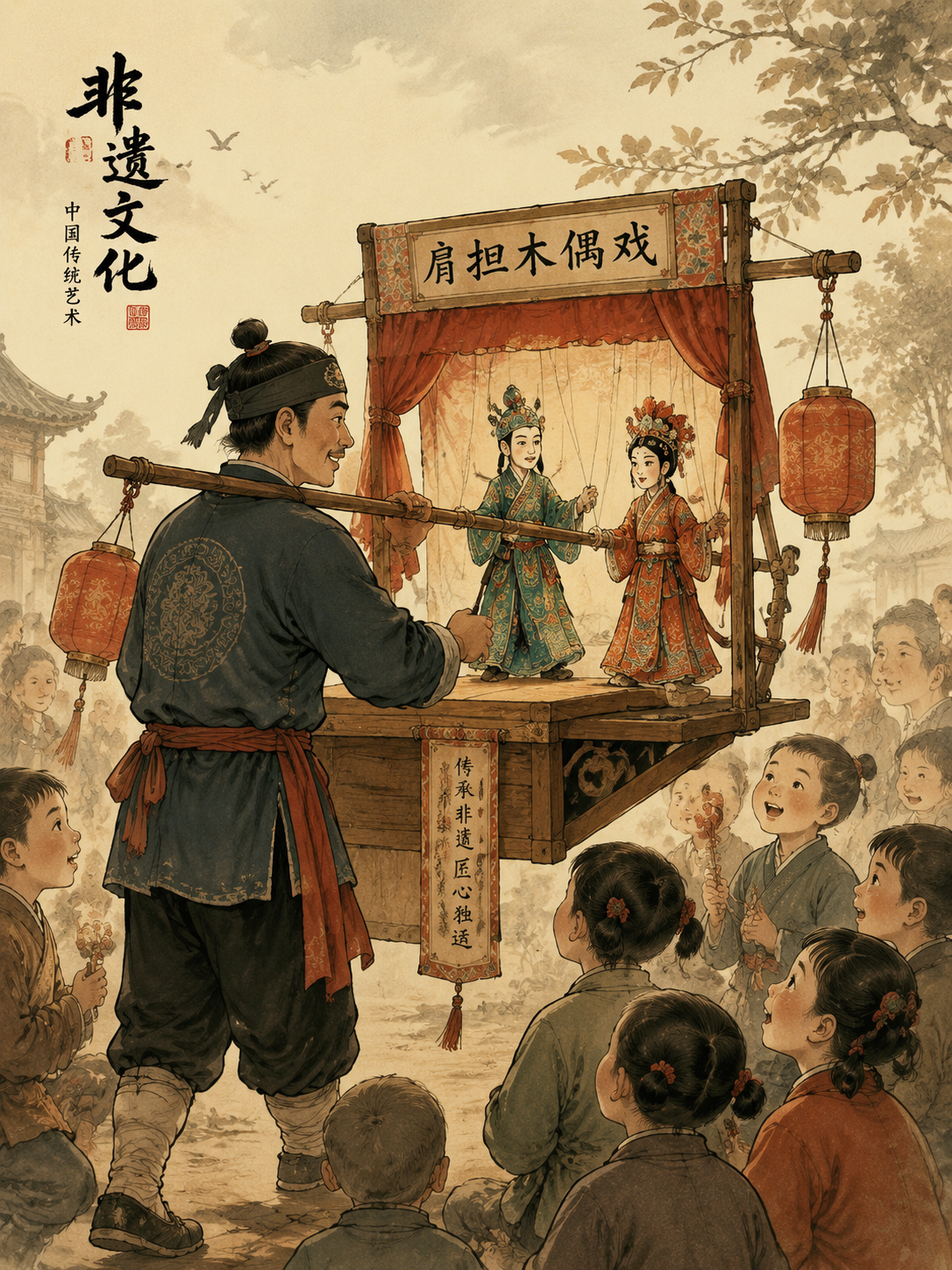 肩担木偶戏