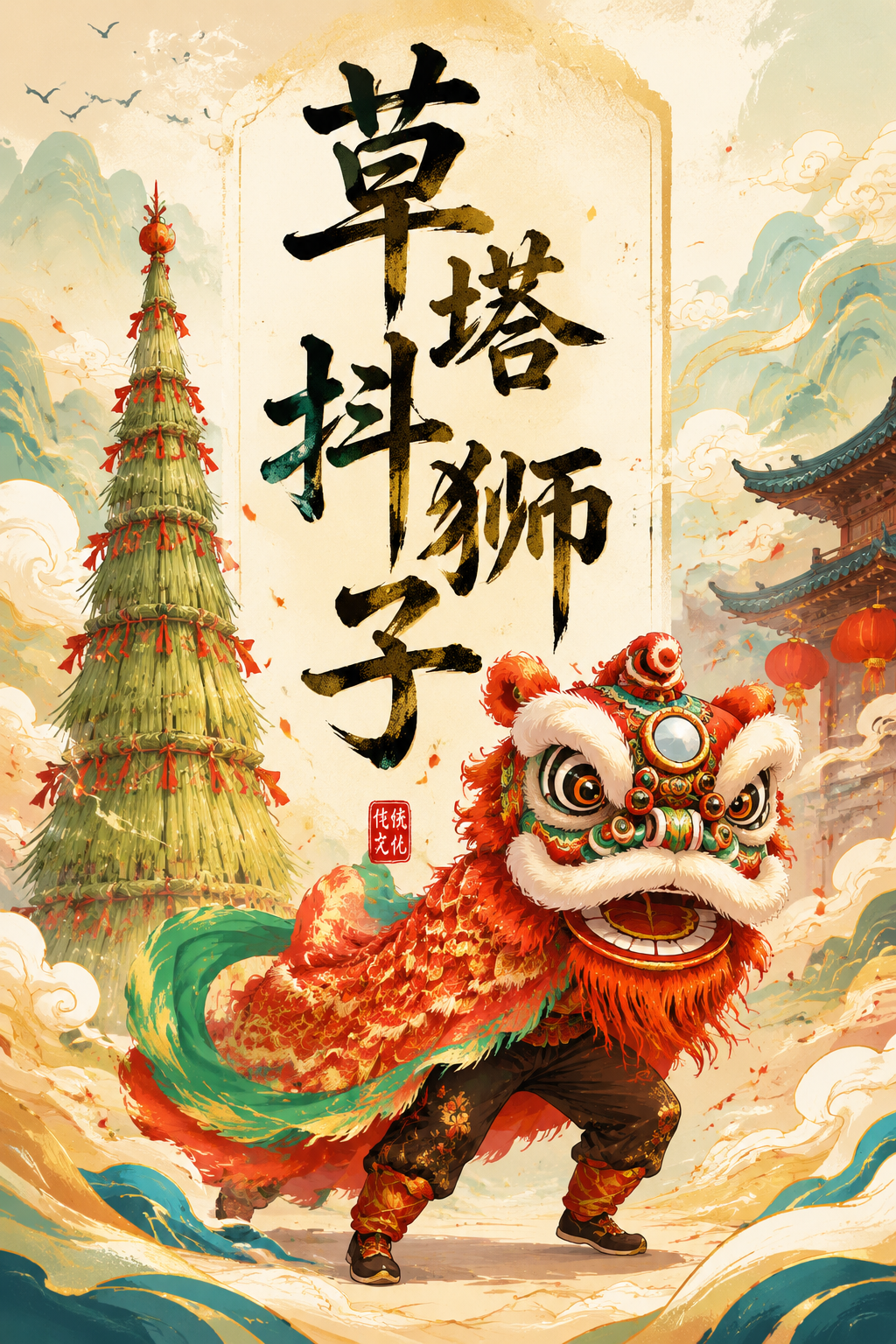 草塔抖狮子