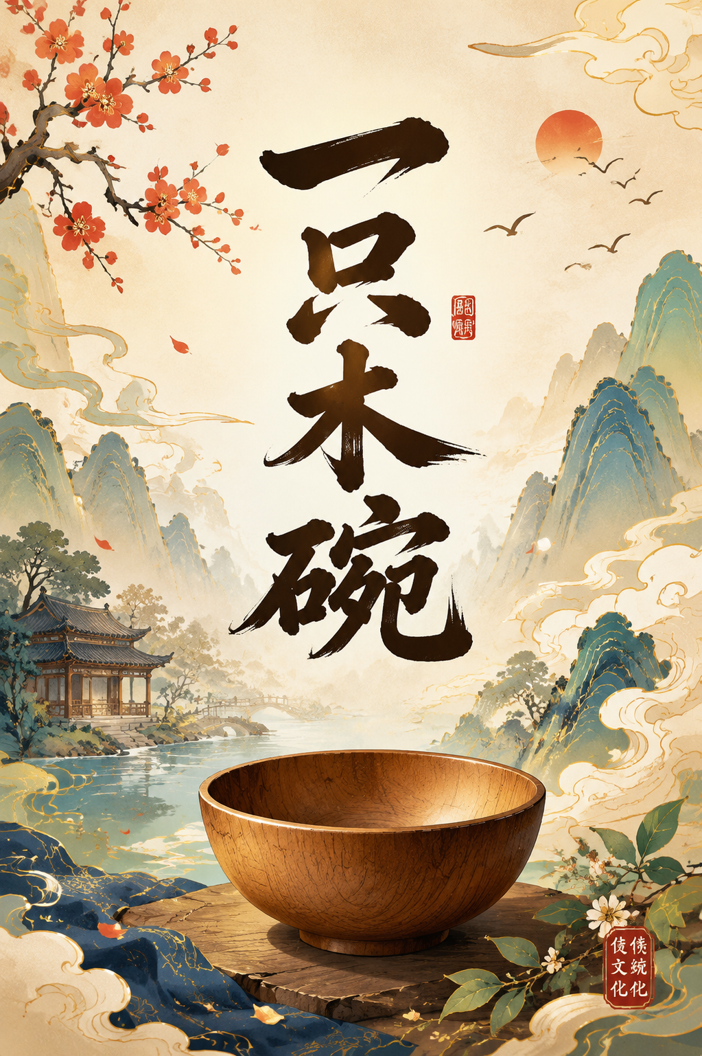 一只木碗