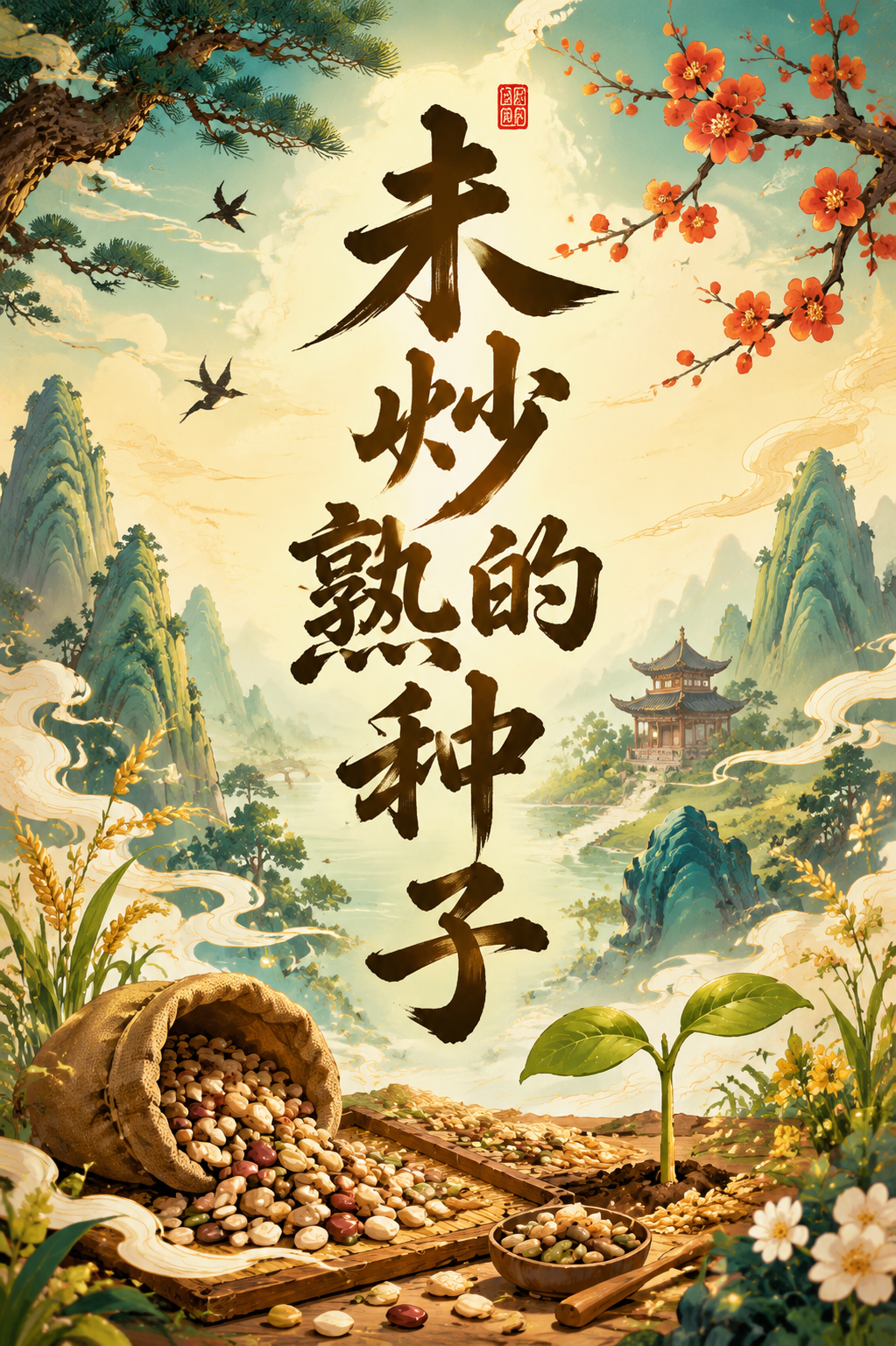 未炒熟的种子