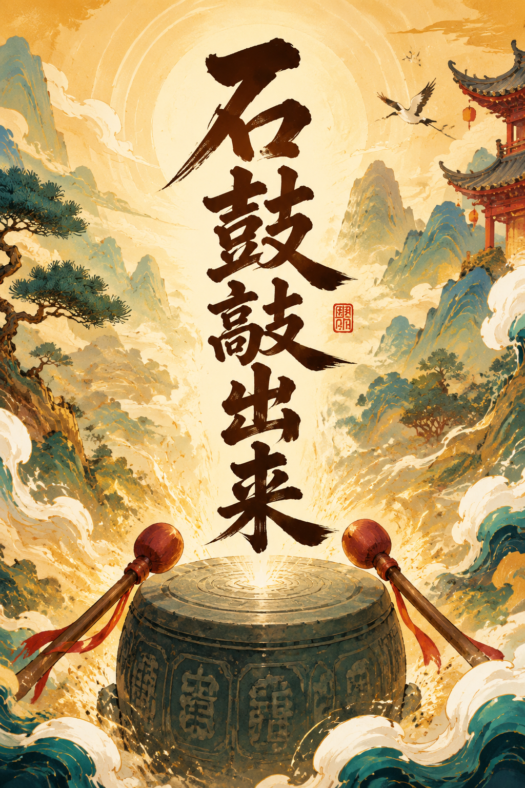 石鼓敲出来