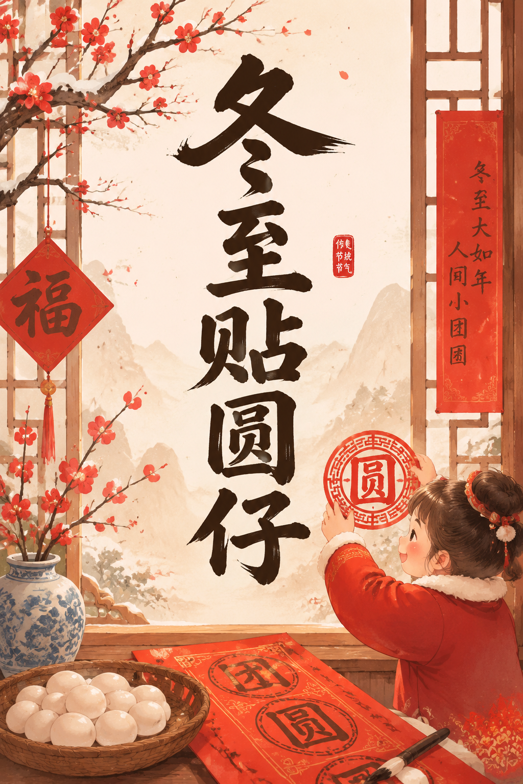 冬至贴圆仔