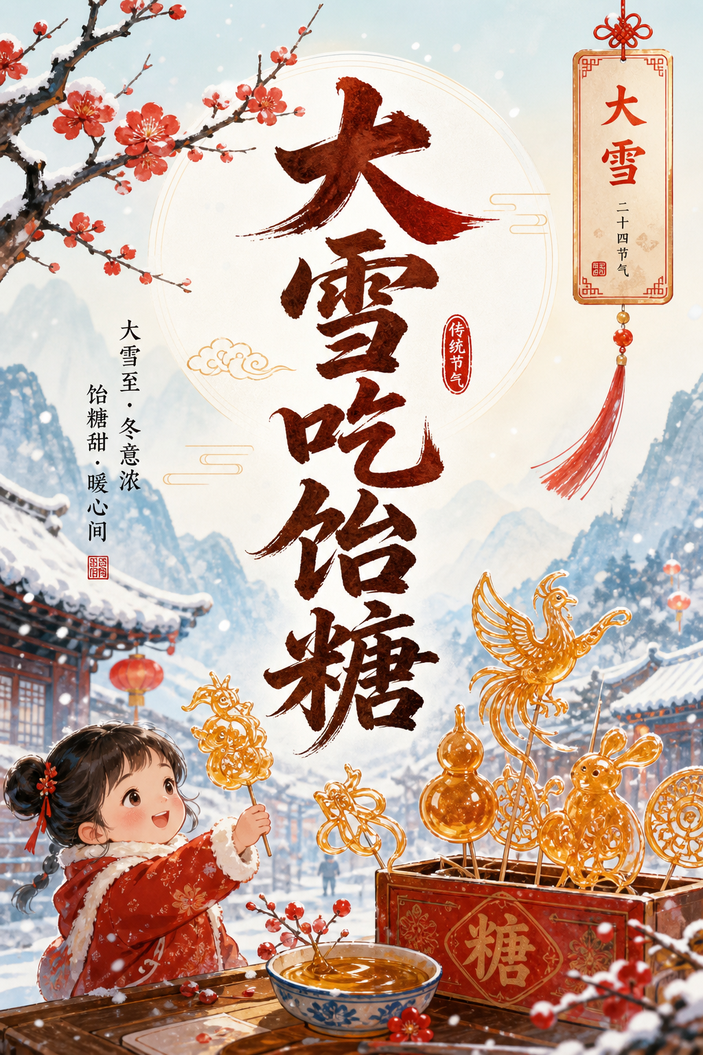 大雪吃饴糖
