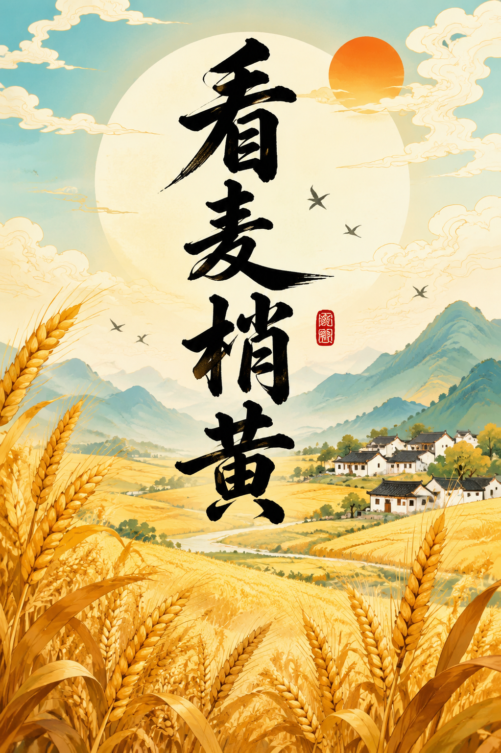 看麦梢黄