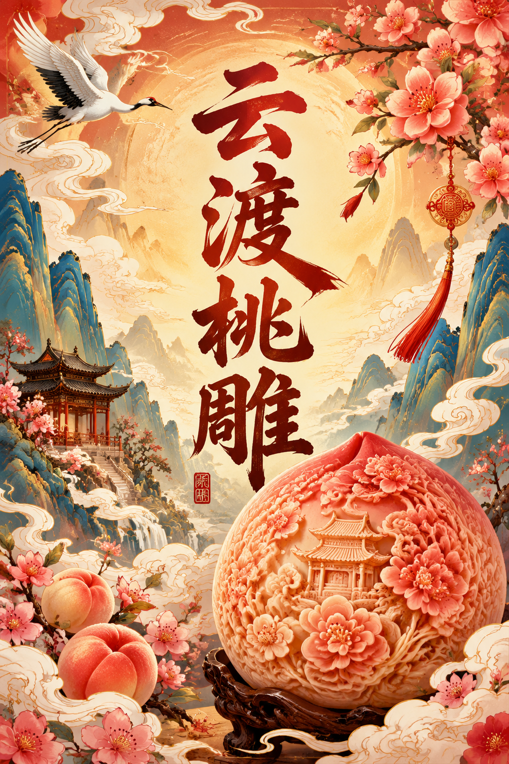 云渡桃雕