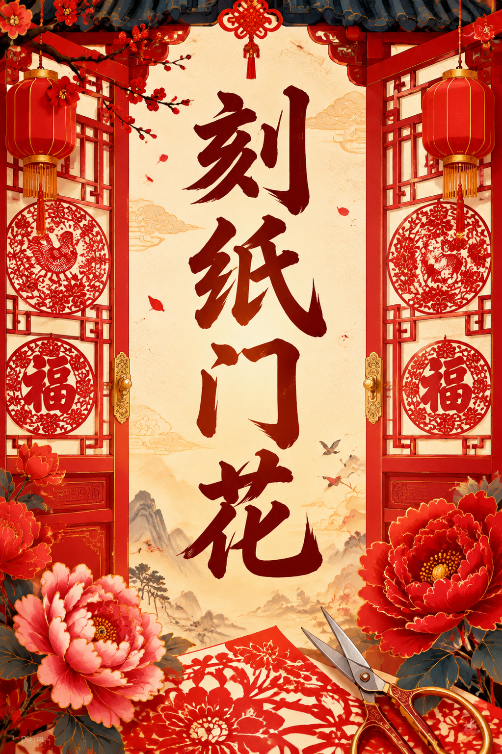 刻纸门花