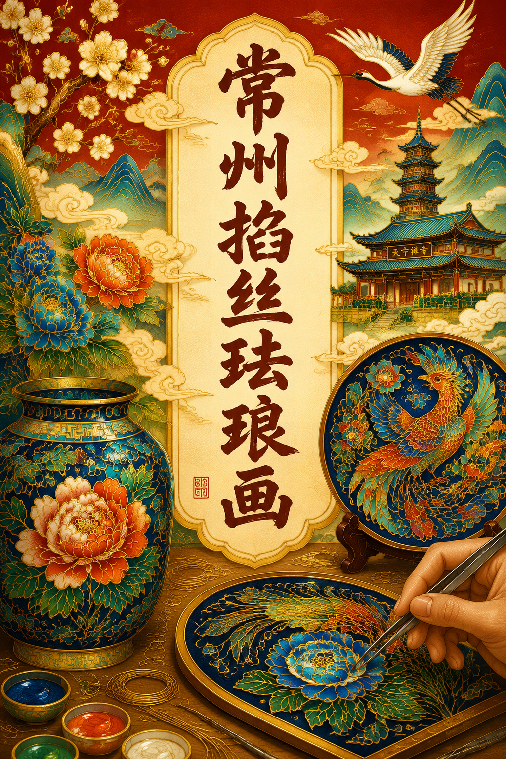 常州掐丝珐琅画