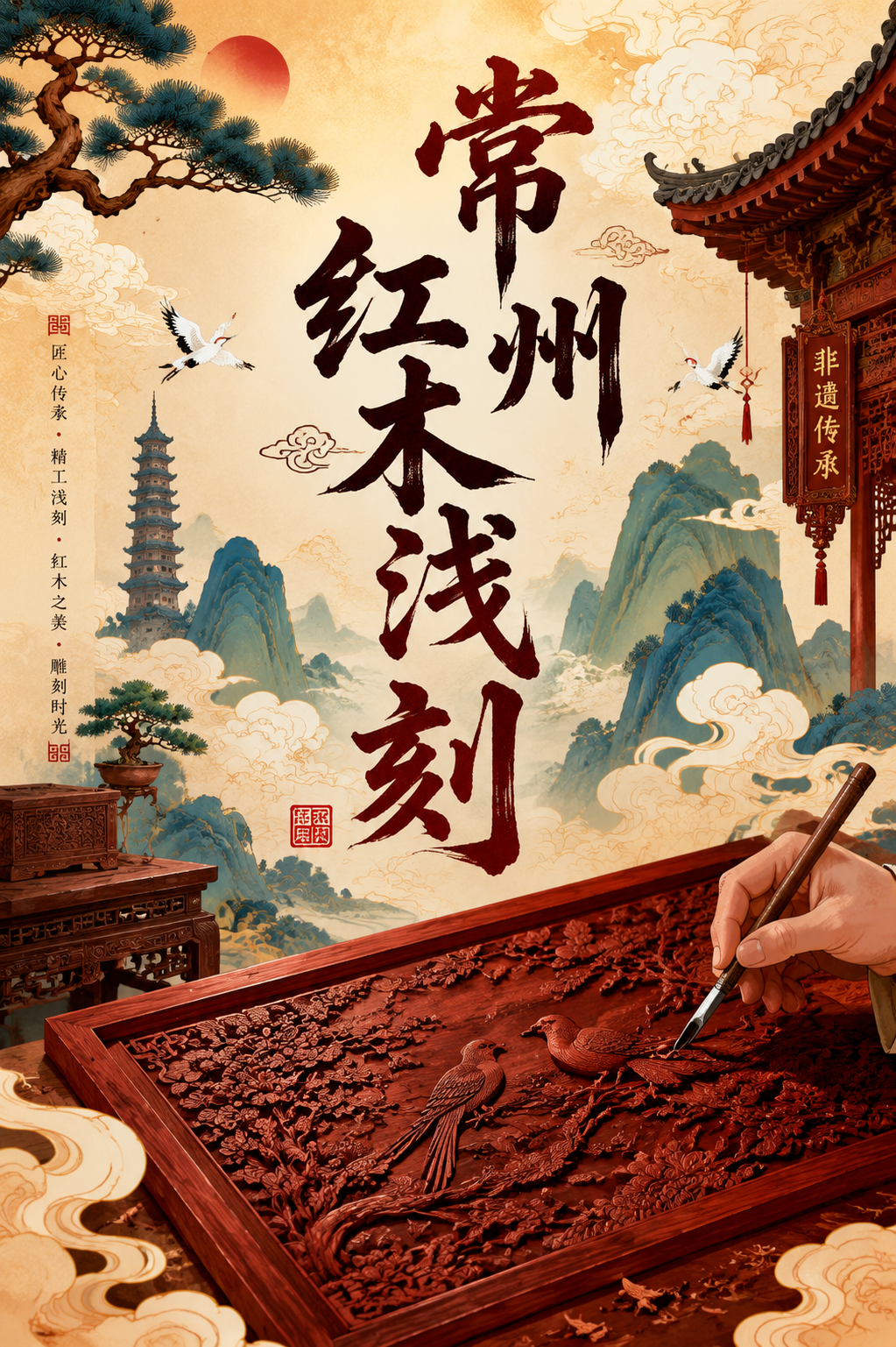 常州红木浅刻
