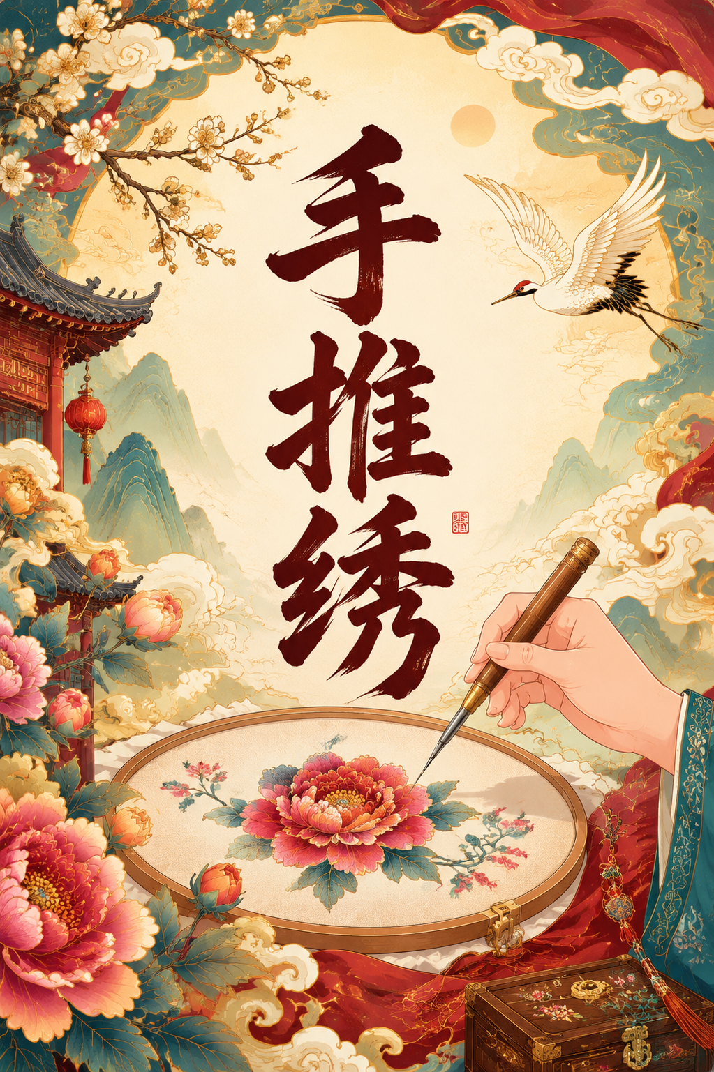 手推绣