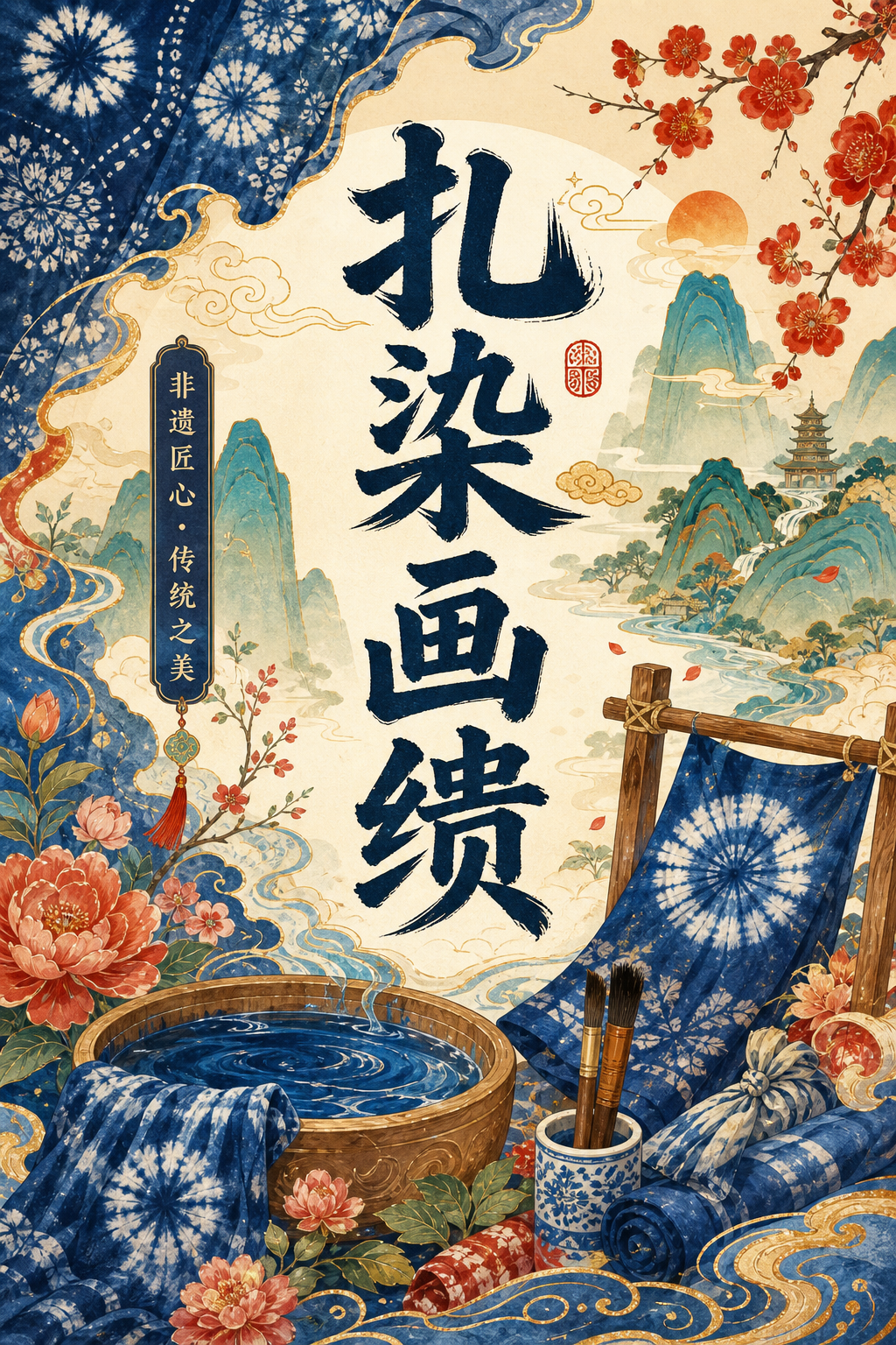 扎染画缋