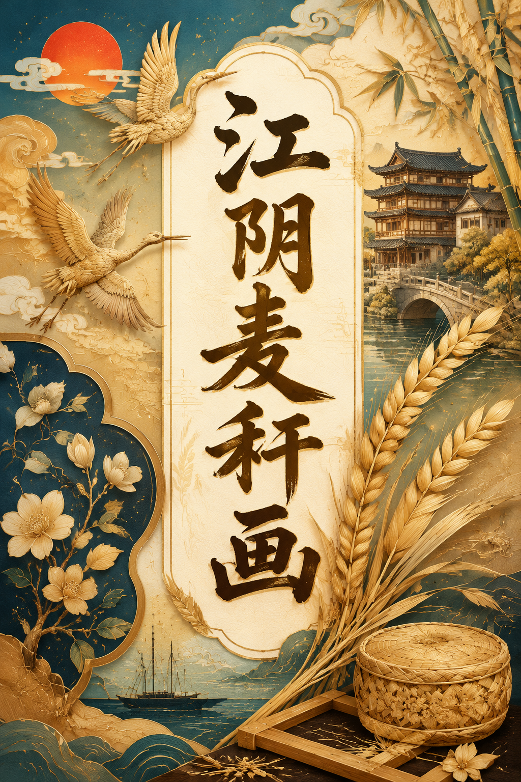 江阴麦秆画