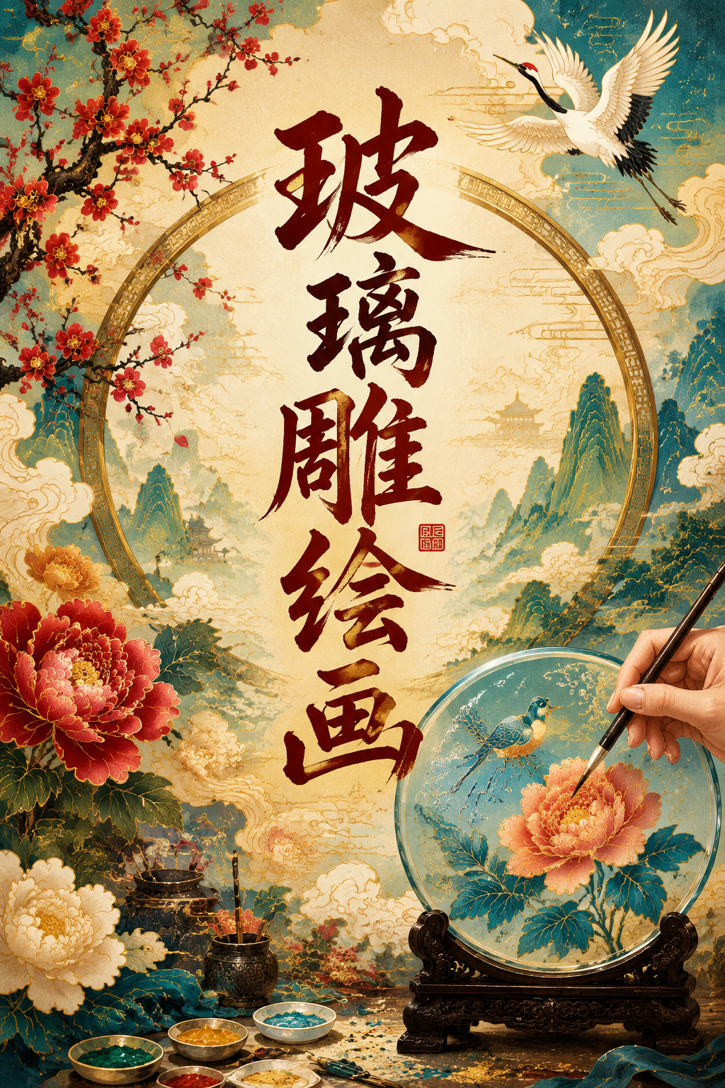 玻璃雕绘画