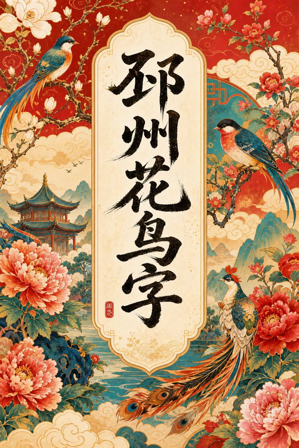 邳州花鸟字
