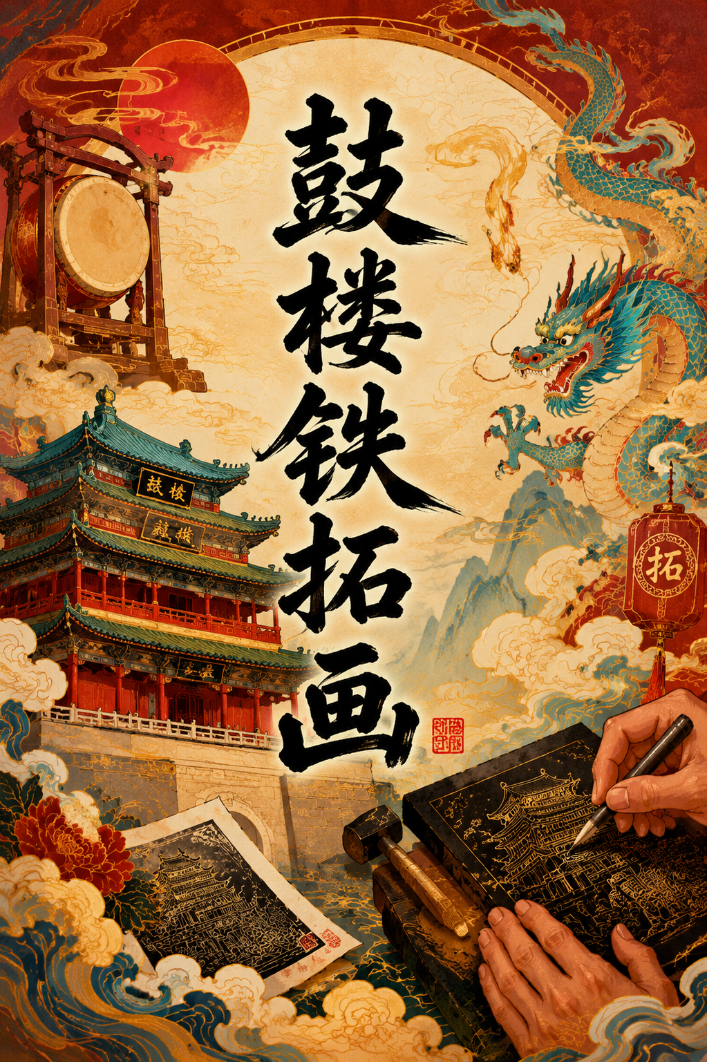 鼓楼铁拓画