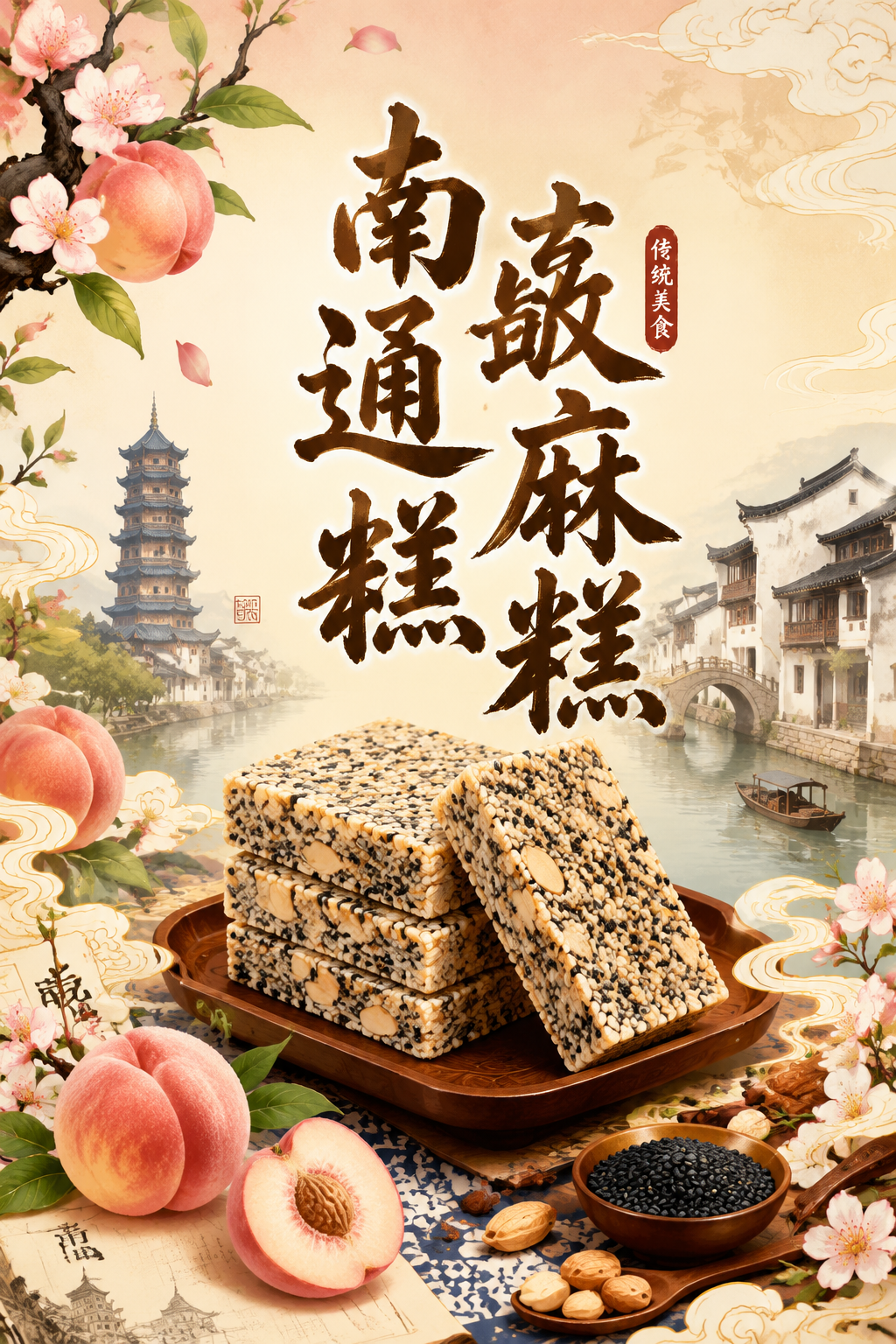 南通嵌桃麻糕