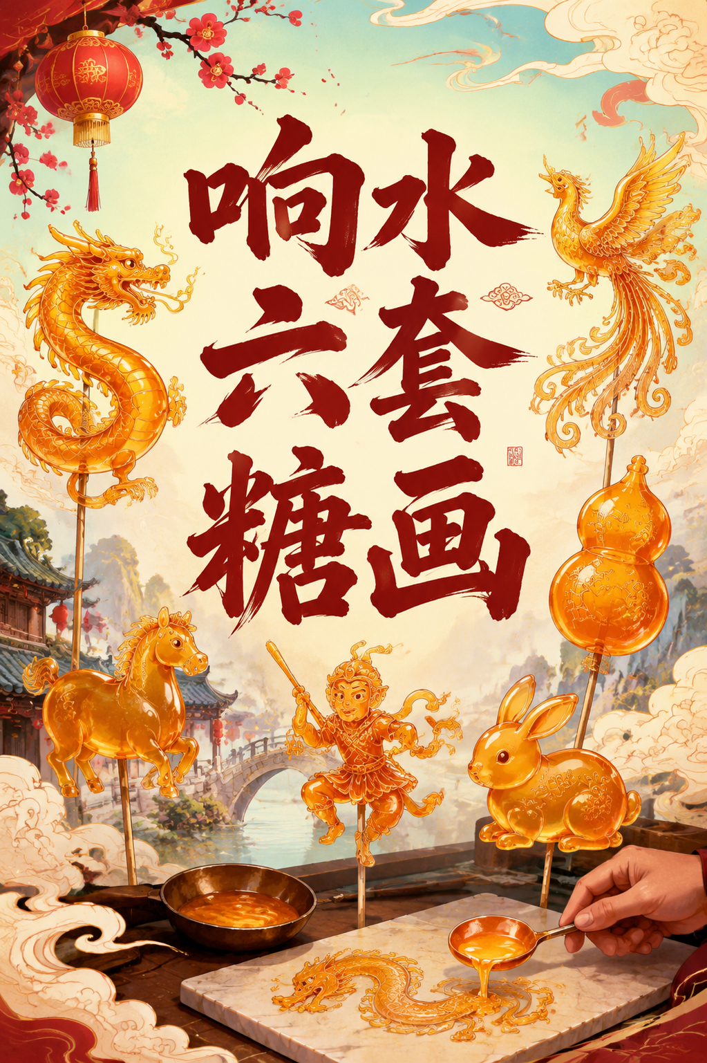 响水六套糖画