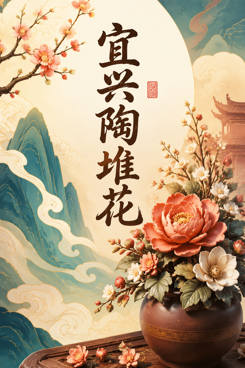 宜兴陶堆花