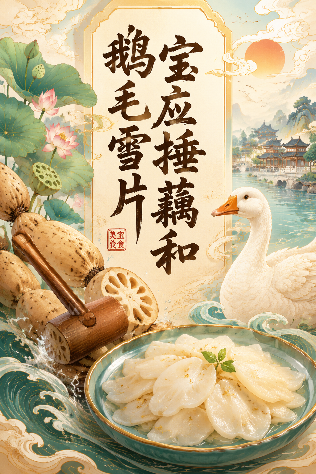 宝应捶藕和鹅毛雪片