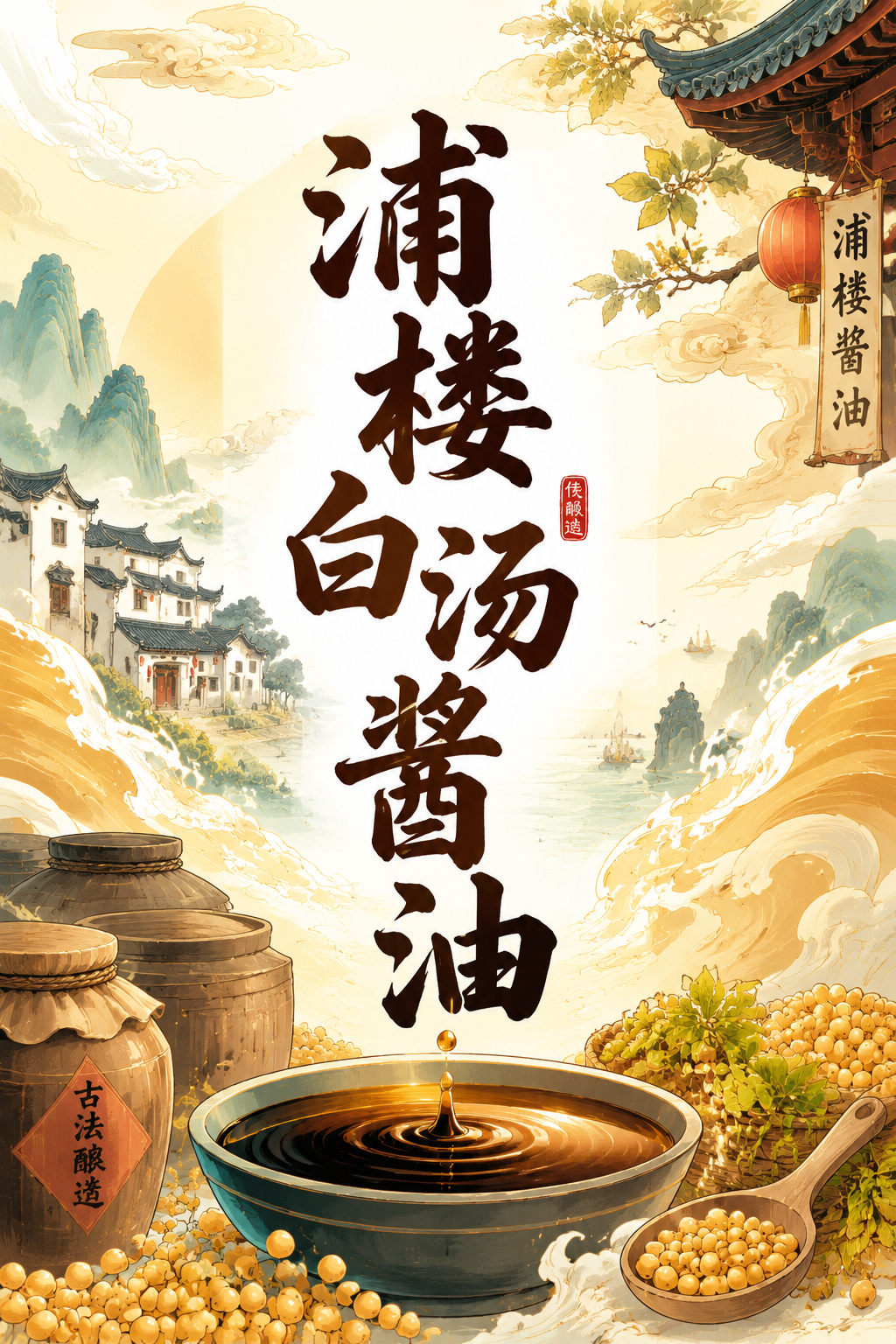 浦楼白汤酱油
