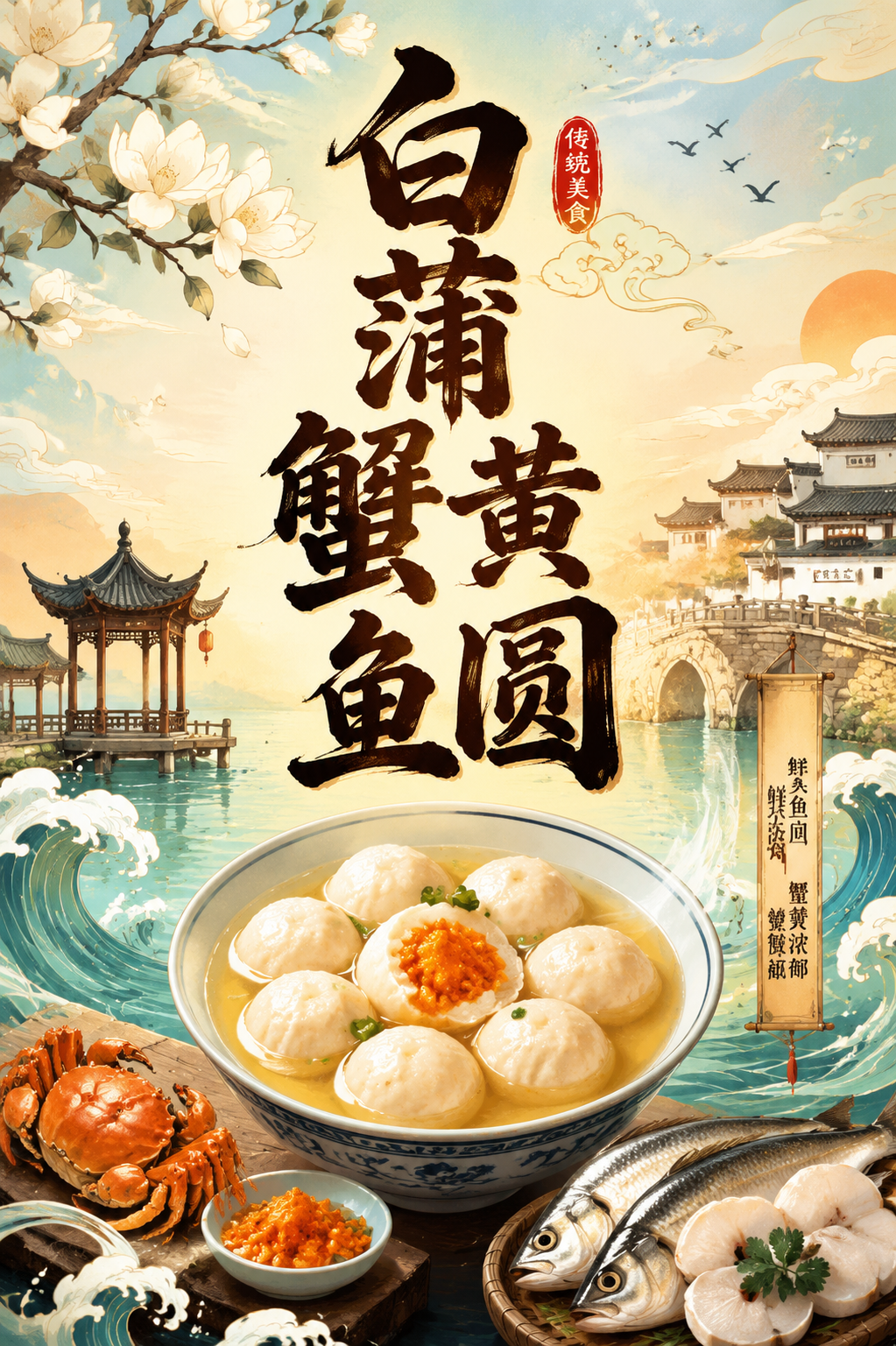 白蒲蟹黄鱼圆