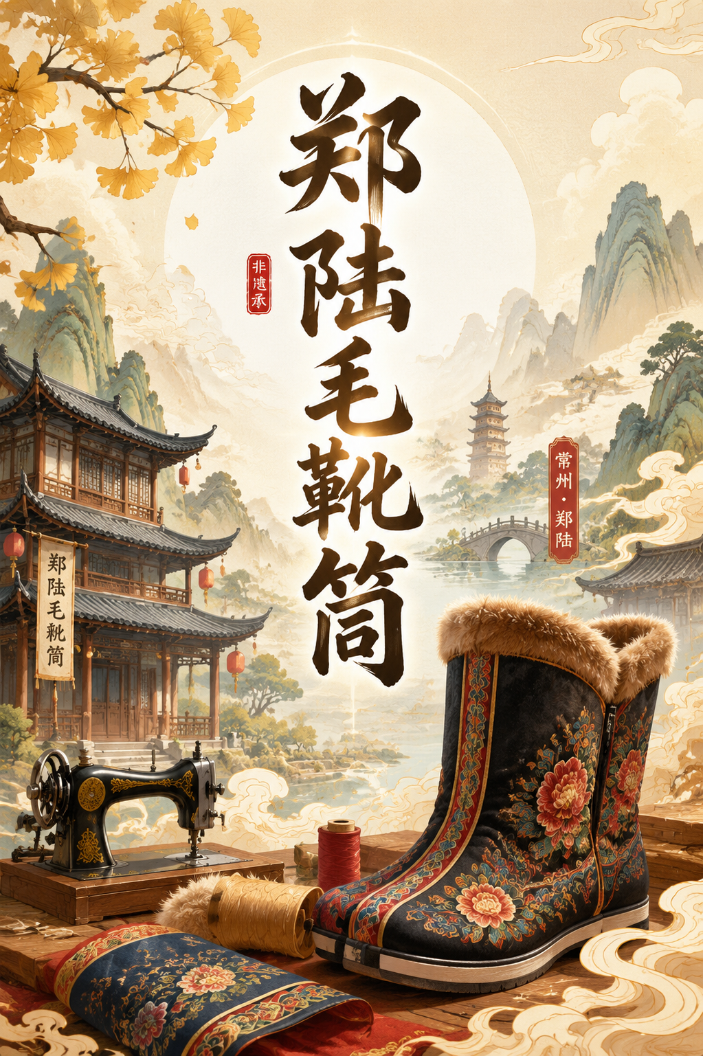 郑陆毛靴筒