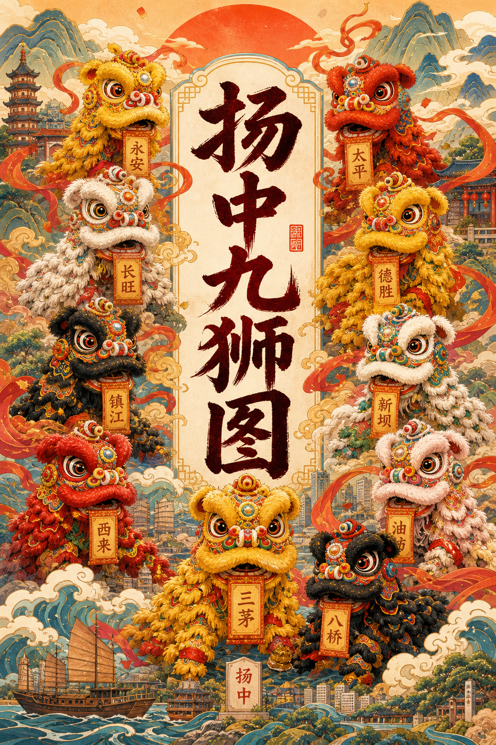 扬中九狮图