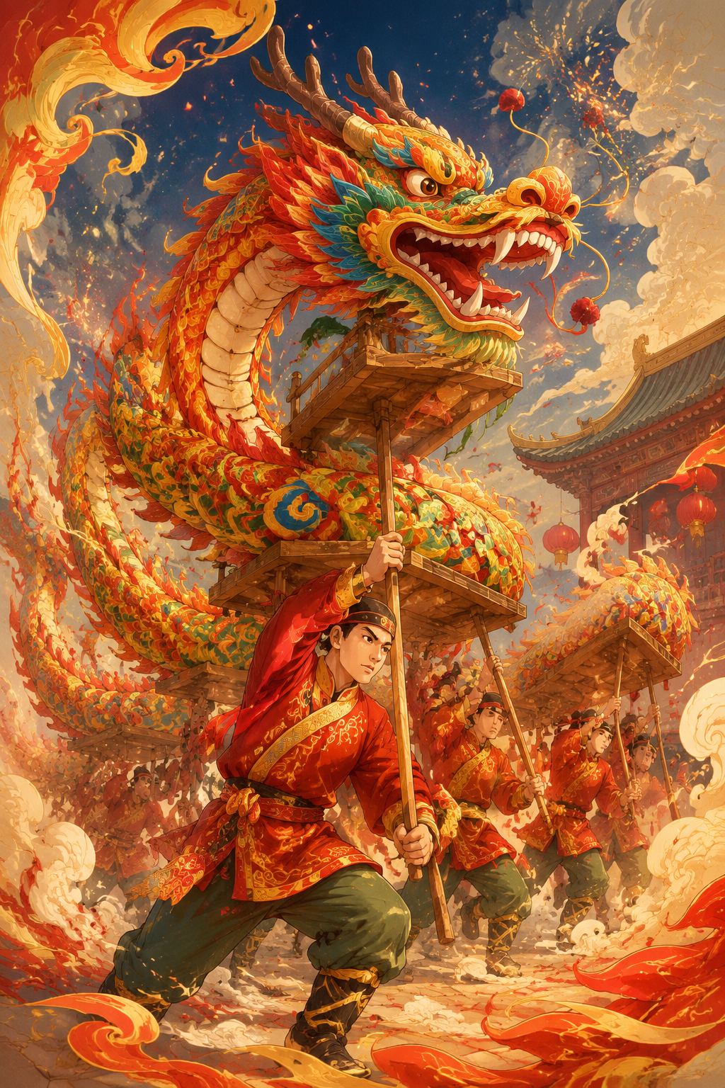 沙沟板凳龙舞