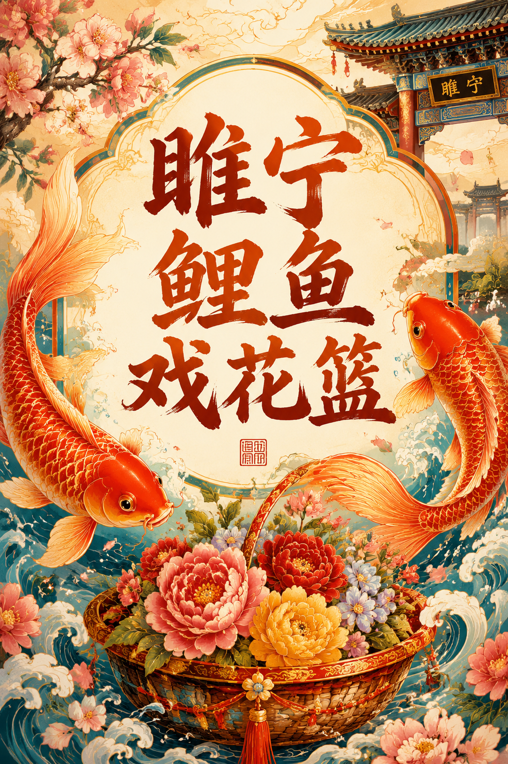 睢宁鲤鱼戏花篮