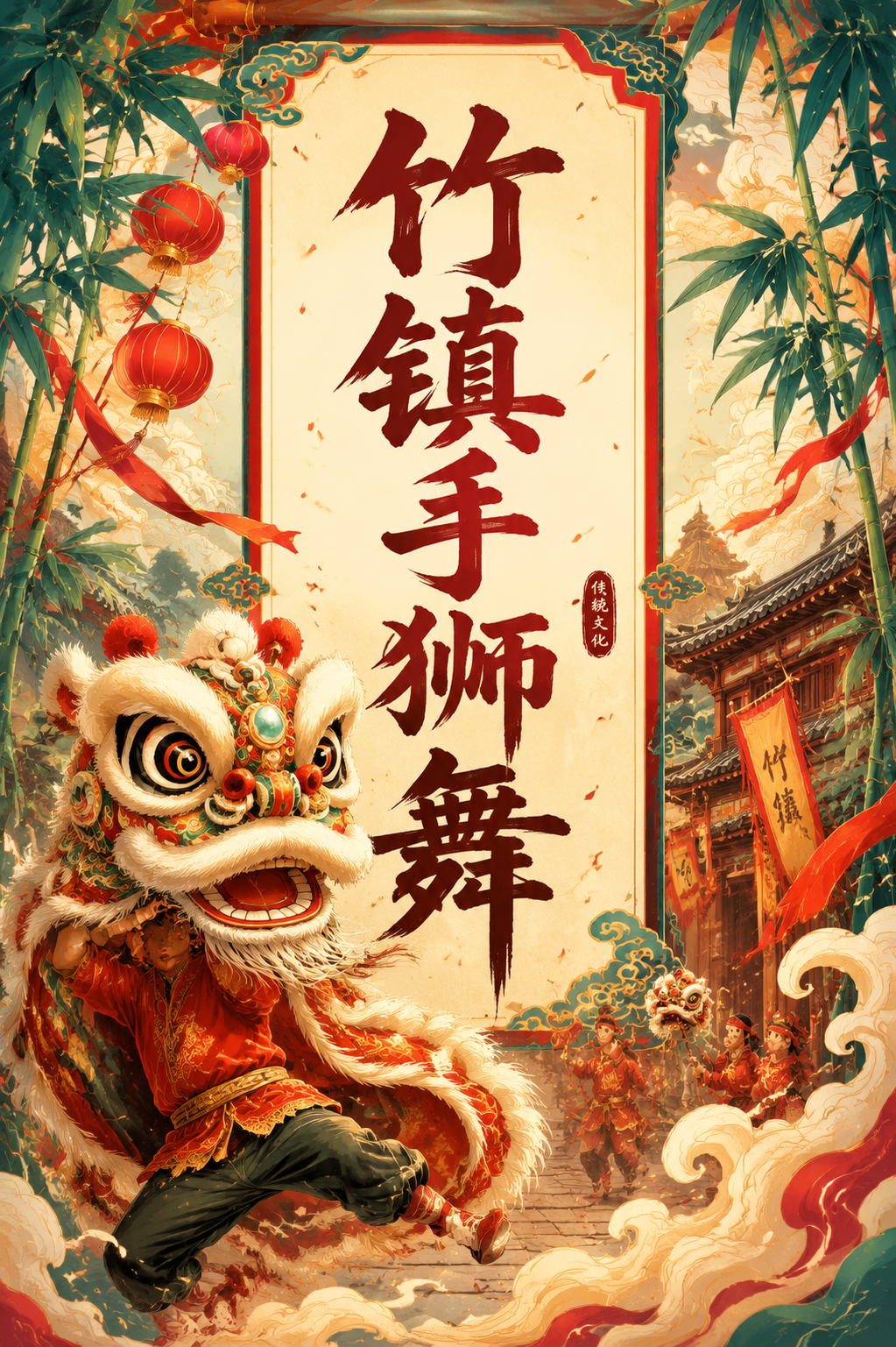 竹镇手狮舞