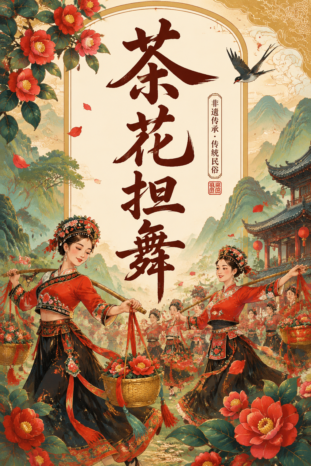 茶花担舞