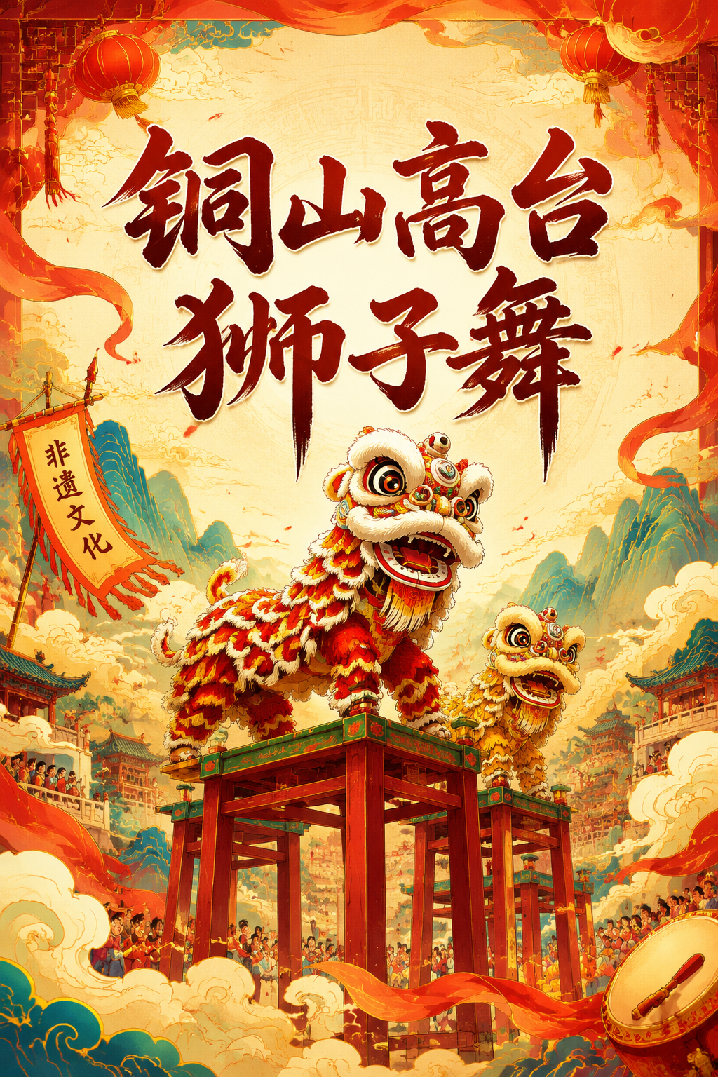 铜山高台狮子舞