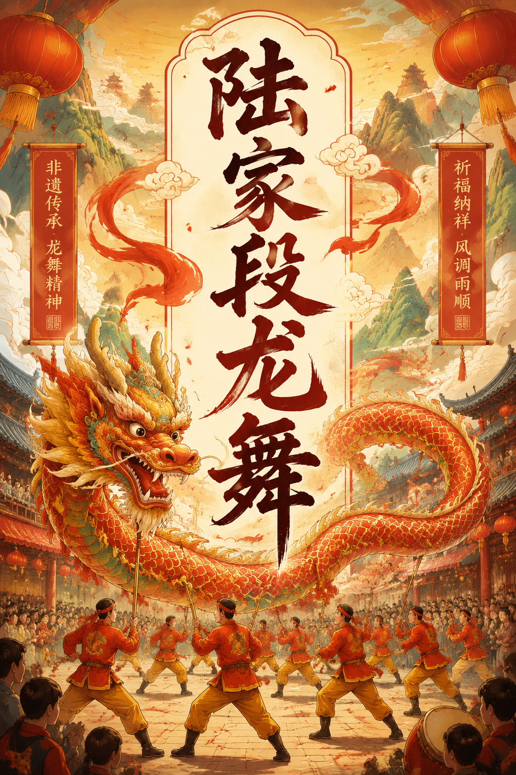 陆家段龙舞