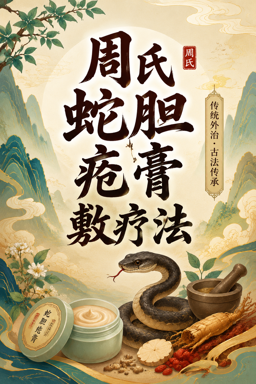 周氏蛇胆疮膏敷疗法