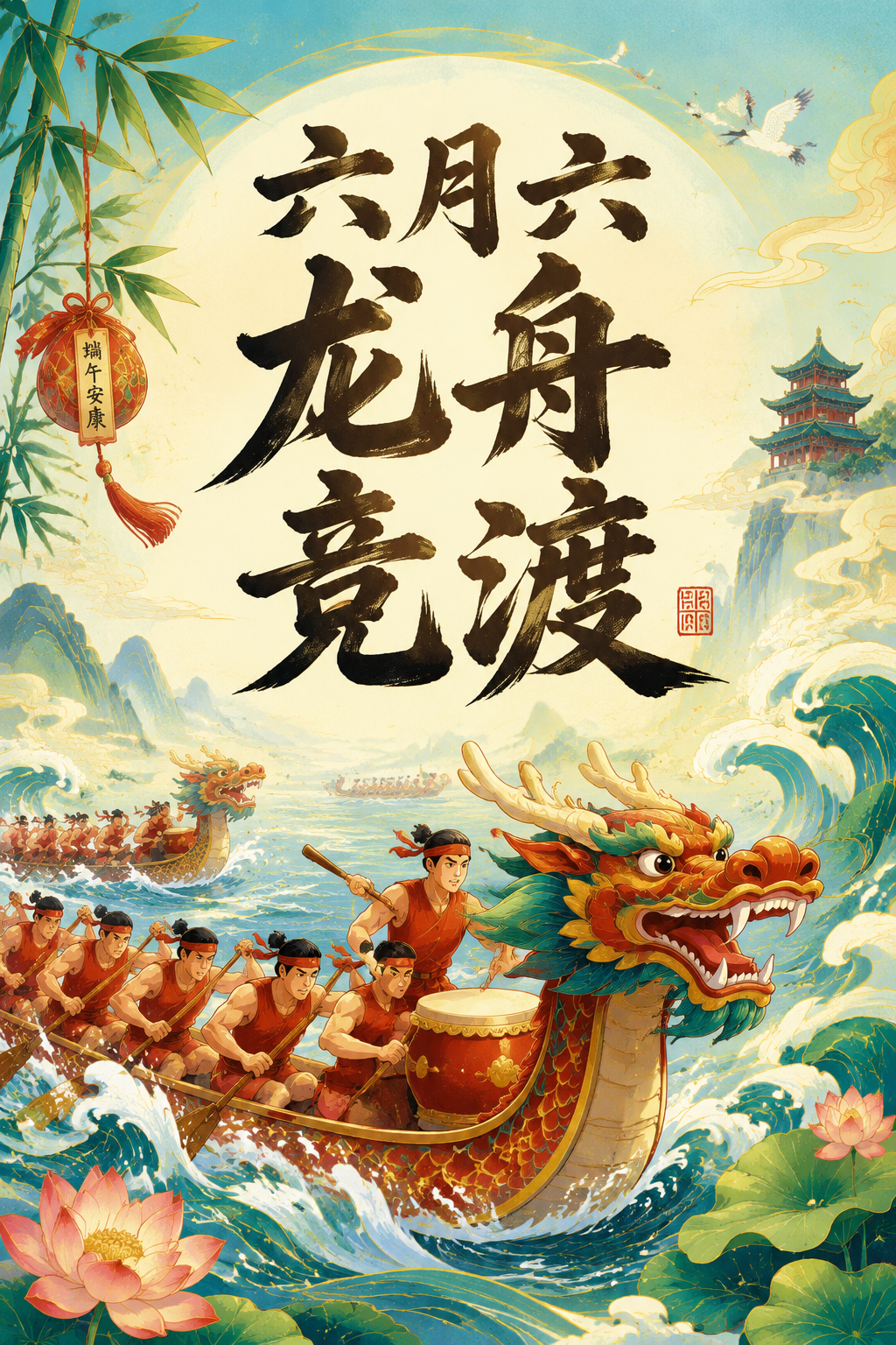 六月六龙舟竞渡